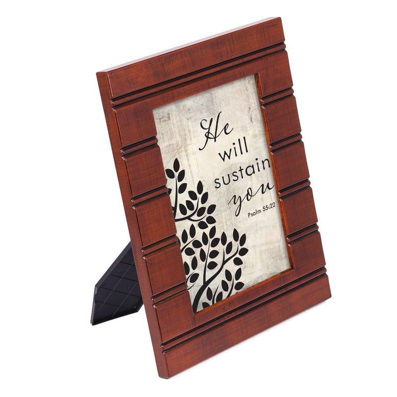 Will Sustain You Woodgrain 8x10 Inch  Framed Wall Or Tabletop Art - Holds 5x7 Photo