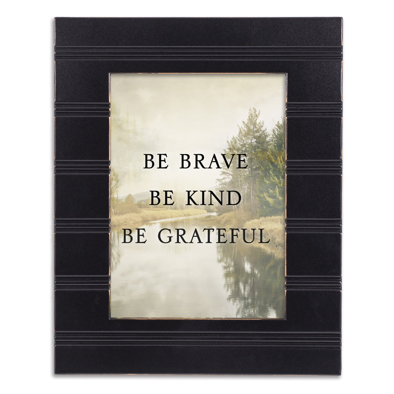 Be Brave Be Kind Black 8 X 10 Wood Framed Wall Or Tabletop Art - Holds 5x7 Photo
