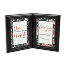 Hinged frame slightly folded