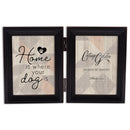 Where Your Dog Is Black   Wood Double Tabletop Photo Frame- Holds two 5x7 Photos