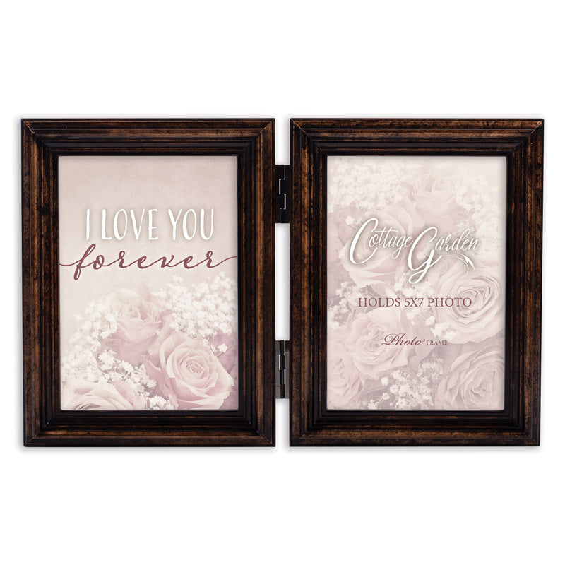 I Love You Amber  Wood Hinged Double Tabletop Photo Frame- Holds two 5x7 Photos