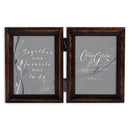 Our Favorite Place Amber  Wood Double Tabletop Photo Frame- Holds two 5x7 Photos