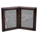 Hinged frame slightly folded