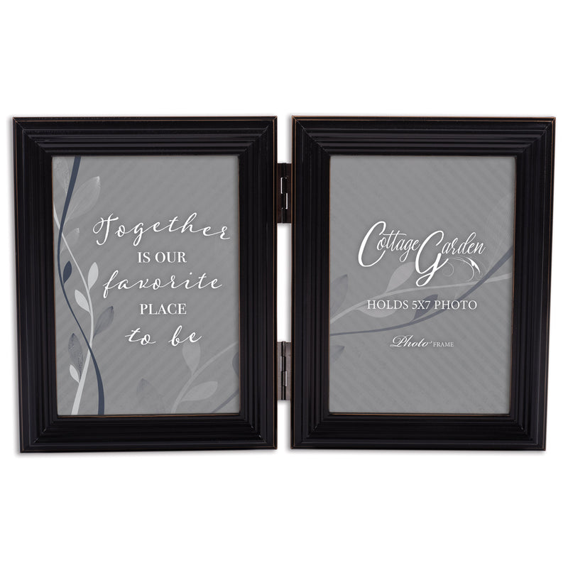 Our Favorite Place Black   Wood Double Tabletop Photo Frame- Holds two 5x7 Photos
