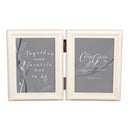 Our Favorite Place Ivory  Wood Double Tabletop Photo Frame- Holds two 5x7 Photos