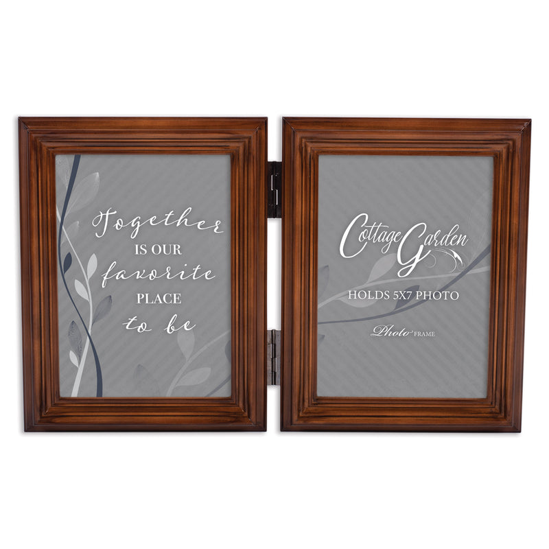 Our Favorite Place To Be   Wood Double Tabletop Photo Frame- Holds two 5x7 Photos