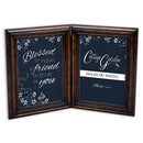 Hinged frame slightly folded