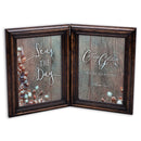 Hinged frame slightly folded