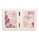 He First Loved Us Ivory  Wood Double Tabletop Photo Frame- Holds two 5x7 Photos