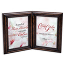 Hinged frame slightly folded