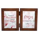 Cord Of Three Strands   Wood Double Tabletop Photo Frame- Holds two 5x7 Photos