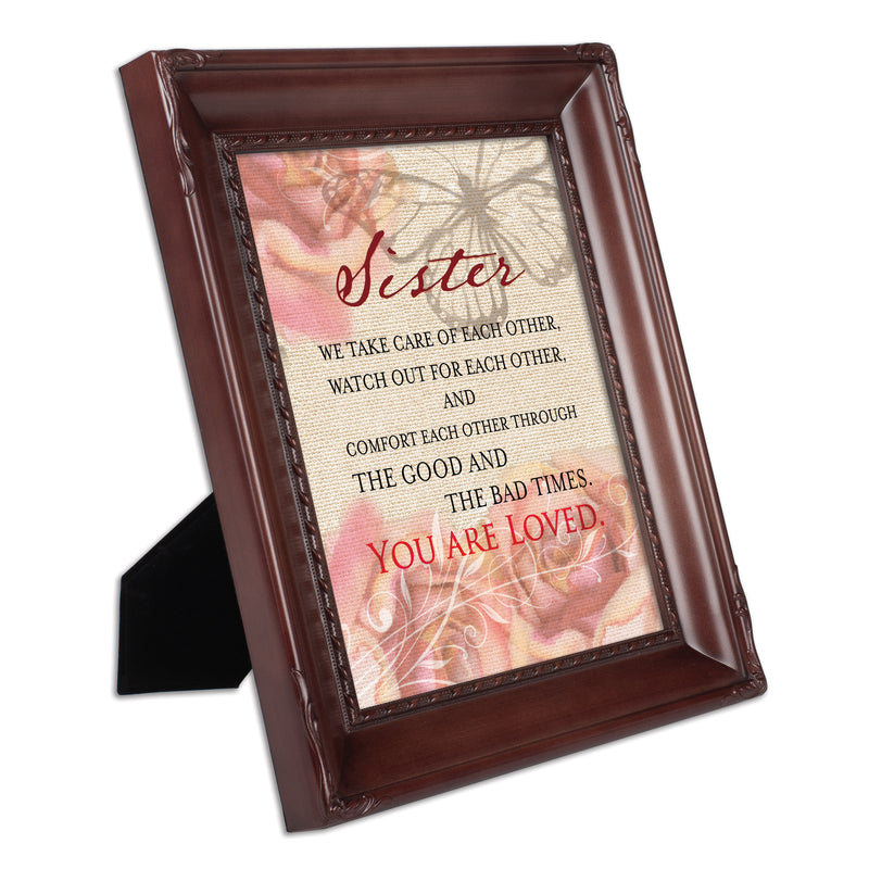 Sister You Are Loved Mahogany Rope 8 x 10 Photo Frame