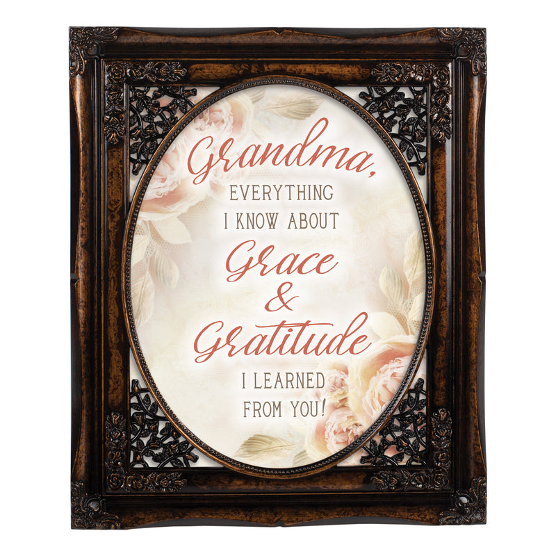 Grandma Grace And Graditude Amber 8 x 10 Floral Cutout Wall And Tabletop Photo Frame