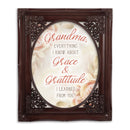 Grandma Grace And Graditude Mahogony 8 x 10 Floral Cutout Wall And Tabletop Photo Frame
