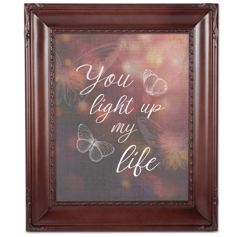 You Light Up My Life Mahogony 8 x 10 Rope Trim Wall And Tabletop Photo Photo Frame