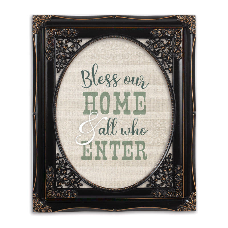 Bless Our Home Black 8 x 10 Floral Cutout Wall And Tabletop Photo Frame