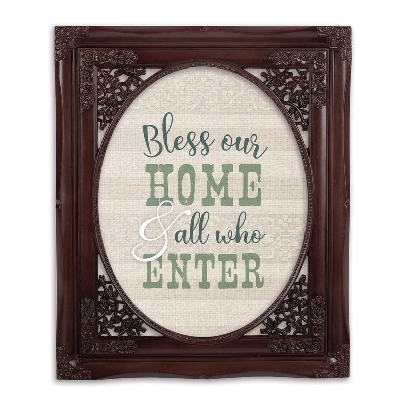 Bless Our Home Mahogony 8 x 10 Floral Cutout Wall And Tabletop Photo Frame