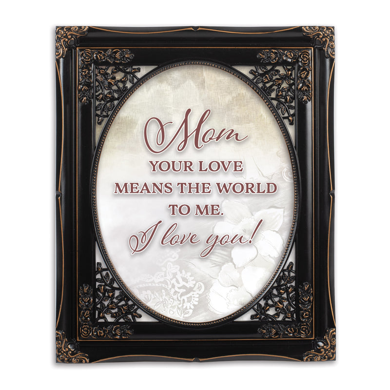 Love Means The World Solid Black 8 x 10  Oval Photo Frame