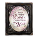 Love Is Because Of You Solid Black 8 x 10  Oval Photo Frame
