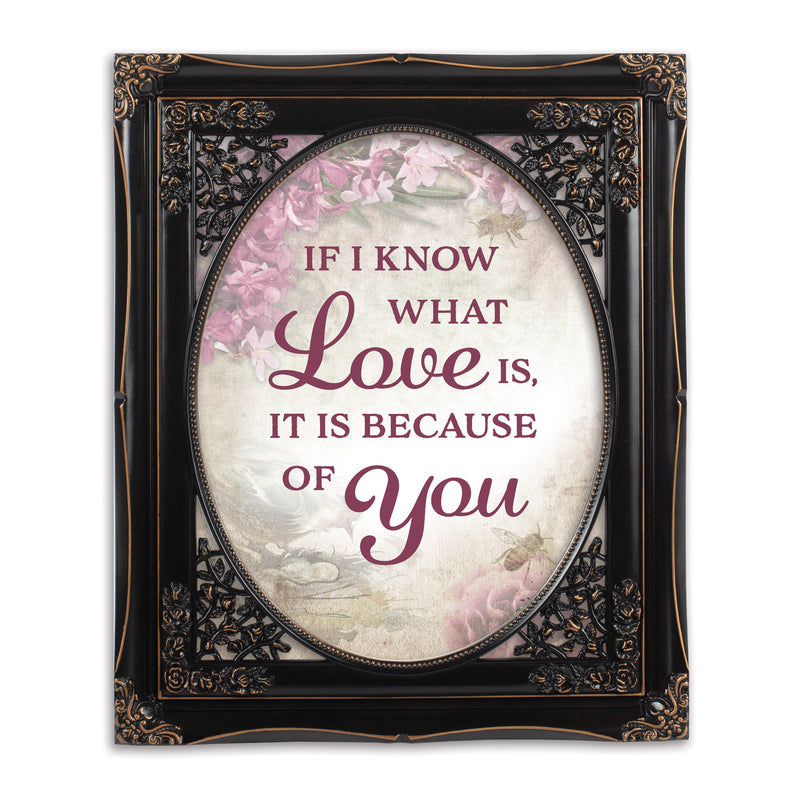 Love Is Because Of You Solid Black 8 x 10  Oval Photo Frame