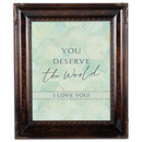 You Deserve The World Amber 8 x 10 Rope Trim Wall And Tabletop Photo Photo Frame