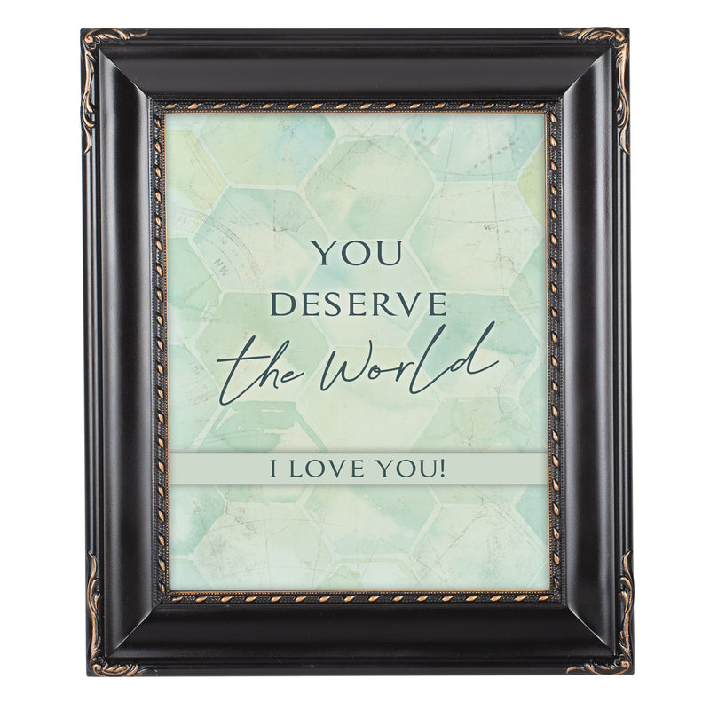 You Deserve The World Black 8 x 10 Rope Trim Wall And Tabletop Photo Photo Frame
