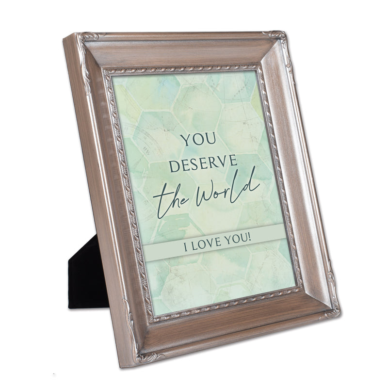 You Deserve The World Silver 8 x 10 Rope Frame