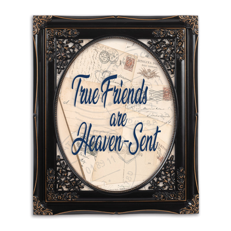 True Friends Solid Black 8 x 10  Oval Photo Frame