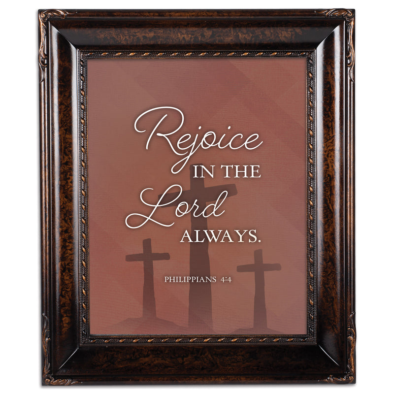Rejoice In The Lord Amber 8 x 10 Rope Trim Wall And Tabletop Photo Photo Frame