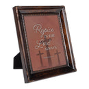 Rejoice In The Lord Amber 8 x 10 Rope Frame