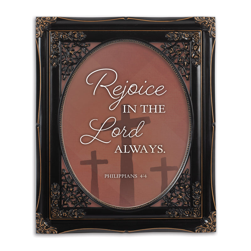 Rejoice In The Lord Black 8 x 10 Floral Cutout Wall And Tabletop Photo Frame