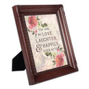 Love Laughter Happily Ever After Mahogony 8 x 10 Rope Frame