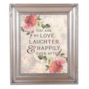 Love Laughter Happily Ever After Silver Greybrush 8 x 10 Rope Trim Wall And Tabletop Photo Photo Frame