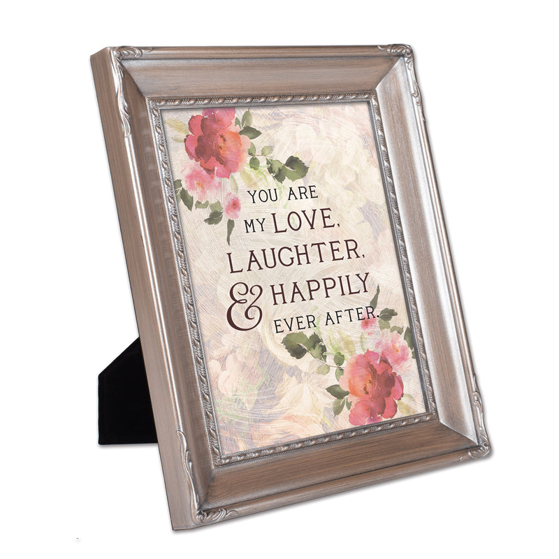 Love Laughter Happily Ever After Silver 8 x 10 Rope Frame