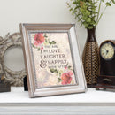 Love Laughter Happily Ever After Silver 8 x 10 Rope Frame