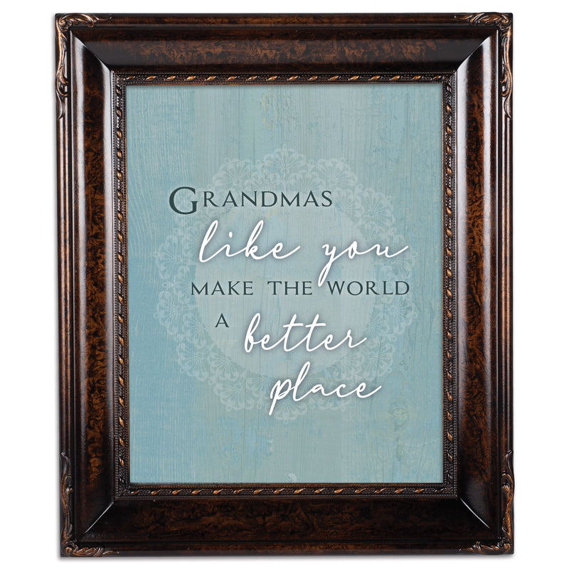 Grandmas Make The World Better Amber 8 x 10 Rope Trim Wall And Tabletop Photo Photo Frame