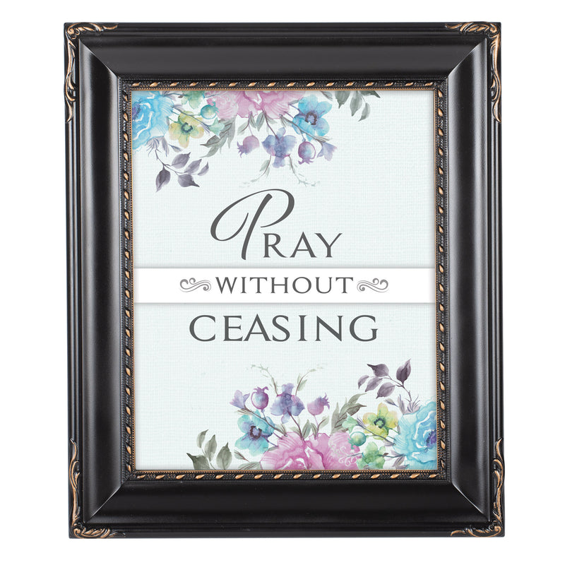 Pray Without Ceasing Black 8 x 10 Rope Trim Wall And Tabletop Photo Photo Frame