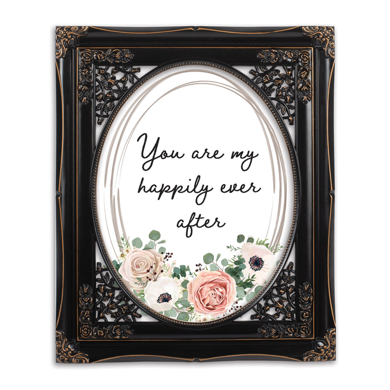 My Happily Ever After Black 8 x 10 Floral Cutout Wall And Tabletop Photo Frame