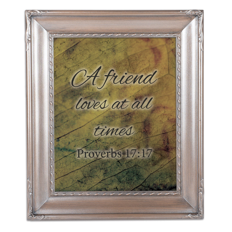 Friend Loves At All Times Silver Greybrush 8 x 10 Rope Trim Wall And Tabletop Photo Photo Frame