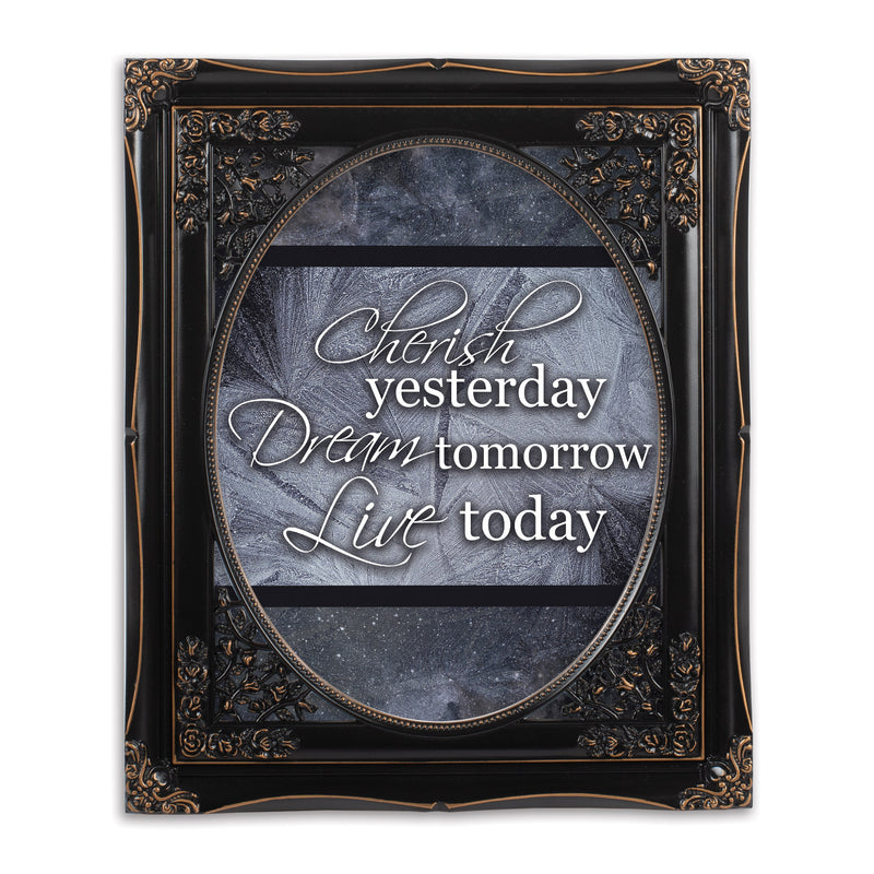 Dream Tomorrow Live Today Black 8 x 10 Floral Cutout Wall And Tabletop Photo Frame