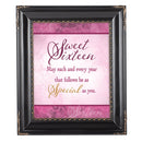 Sweet Sixteen Solid Black 8 x 10  Photo Frame