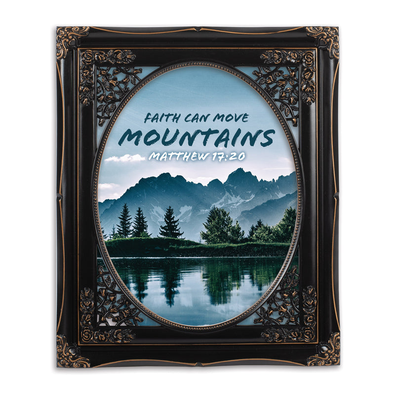 Faith Move Mountains Solid Black 8 x 10  Oval Photo Frame