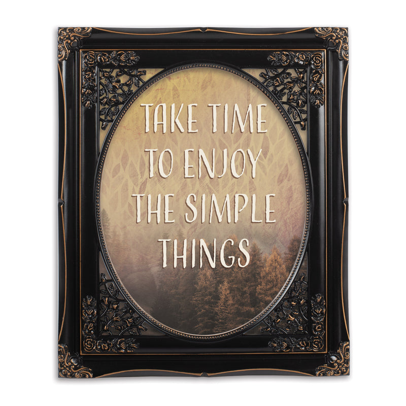 Enjoy Simple Things Solid Black 8 x 10  Oval Photo Frame