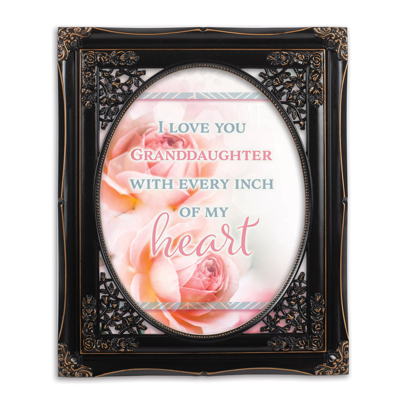 Love You Granddaughter Solid Black 8 x 10  Oval Photo Frame