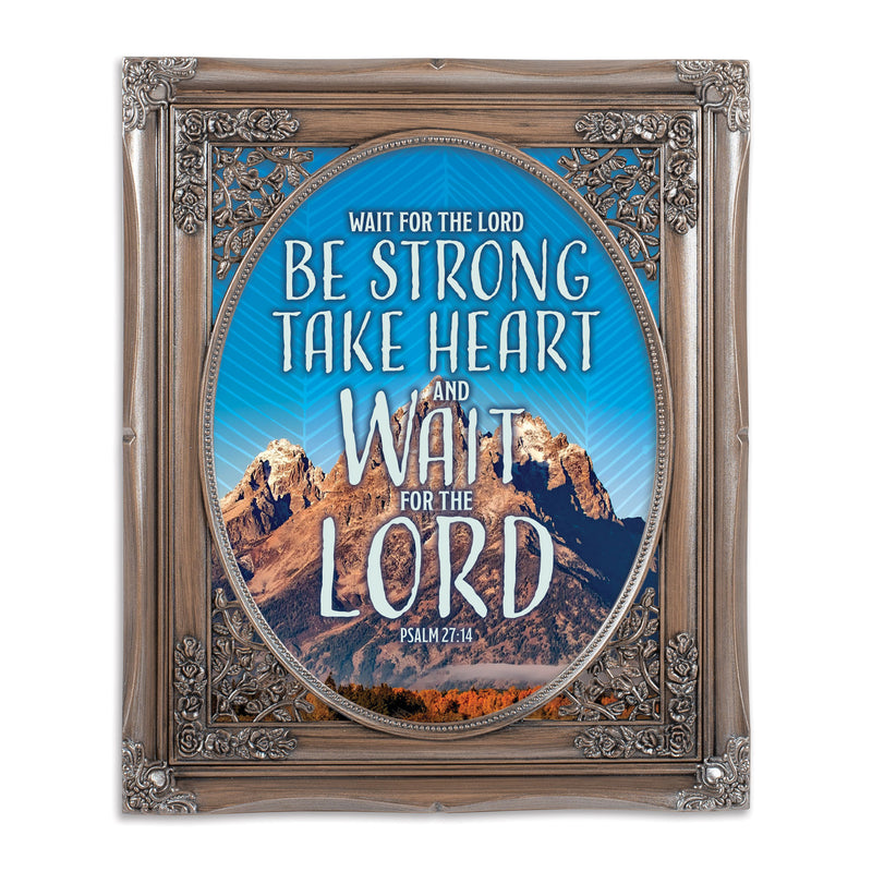 Wait For The Lord Oval Silver 8 x 10  Oval Photo Frame