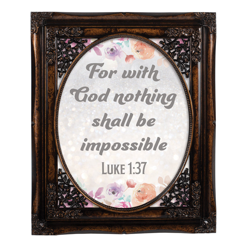 God Nothing Impossible Oval Amber 8 x 10  Oval Photo Frame