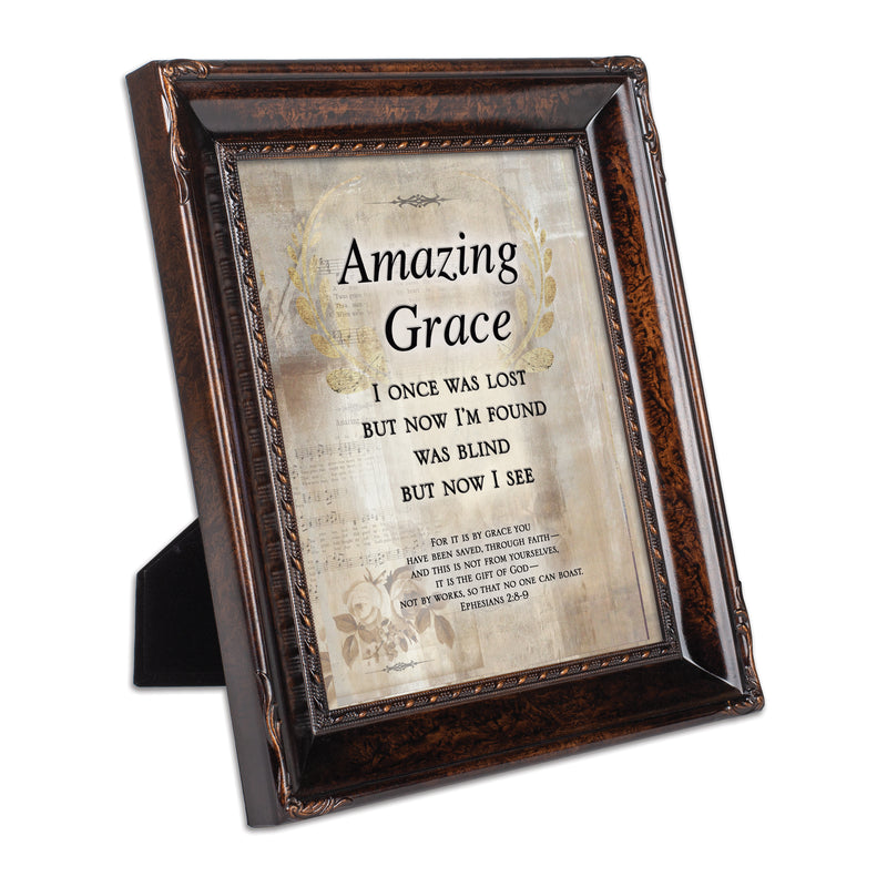 Amazing Grace Through Faith Burlwood Rope 8 x 10 Photo Frame