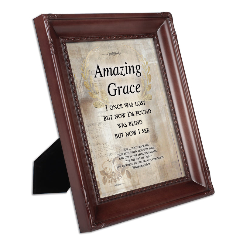 Amazing Grace Through Faith Mahogany Rope 8 x 10 Photo Frame