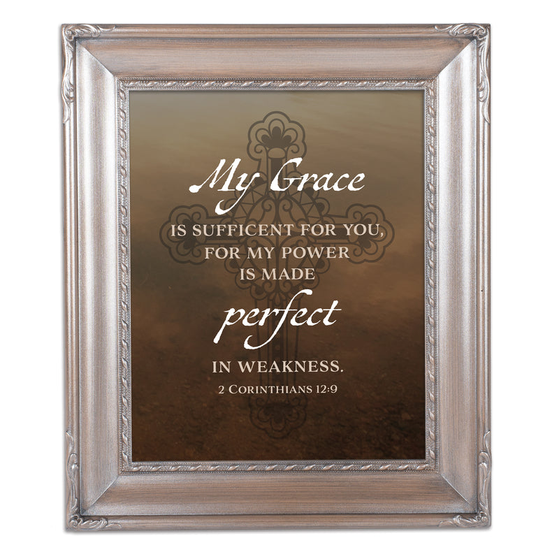 My Grace is Sufficient Silver Rope 8 x 10 Photo Frame