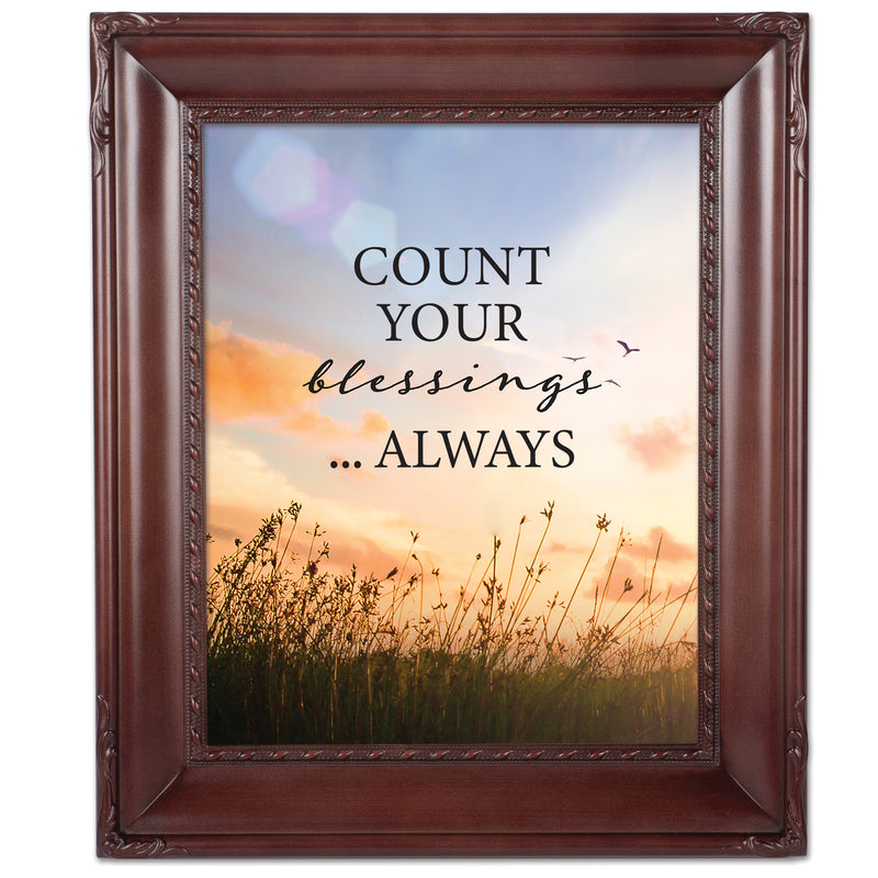 Always Count Your Blessings Mahogany Rope 8 x 10 Photo Frame